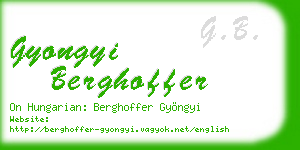 gyongyi berghoffer business card